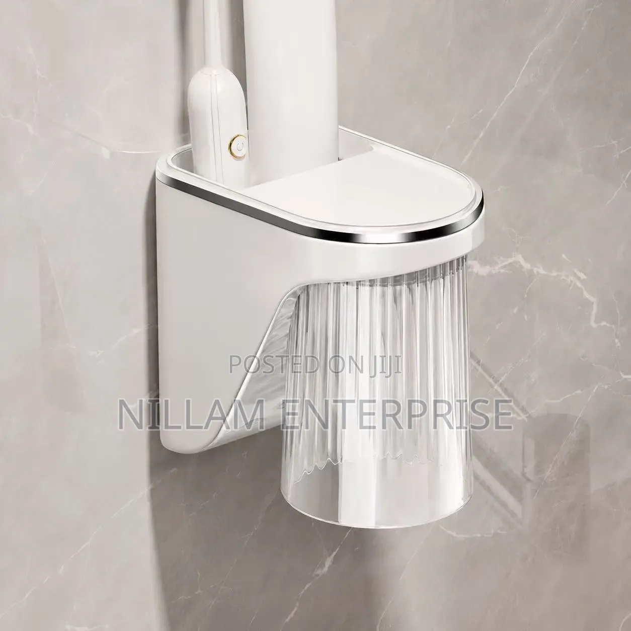 Wall-Mounted Magnetic Toothbrush Holder With Cup