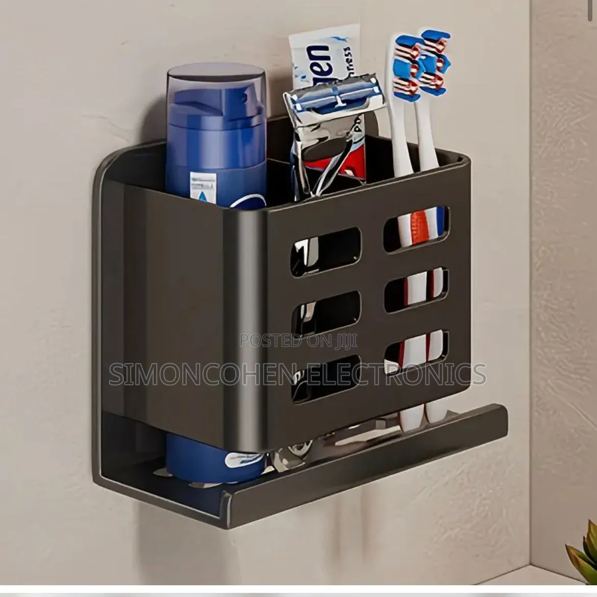 Wall Mounted Bathroom Organizer Holder for Toothbrush Toothpaste