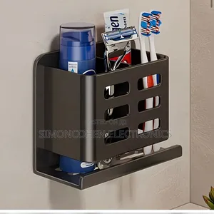 Wall Mounted Bathroom Organizer Holder for Toothbrush Toothpaste