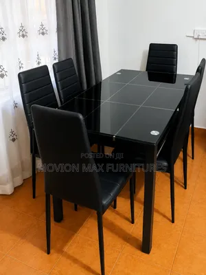 6sitter Black Dinning Table Dinning Set