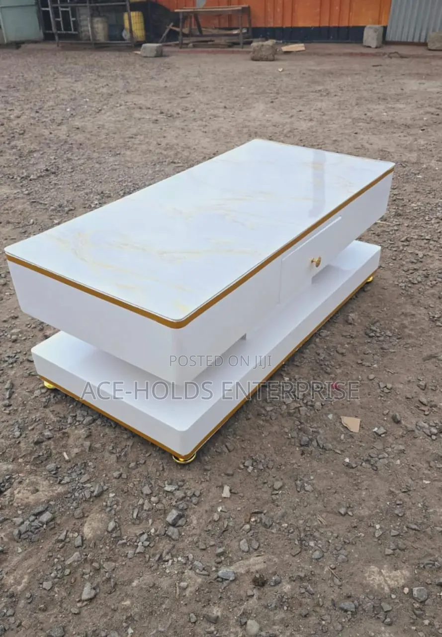 Modern Designed Marble Top Coffee Table With Small Drawer