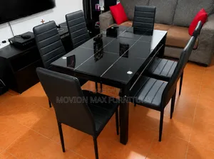 6sitter Black Chairs Black Dinning Set