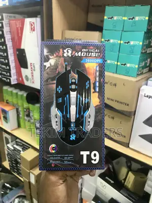 T9 Optical Gaming Mouse Wired 3600dpi Led 6 Button for Laptop