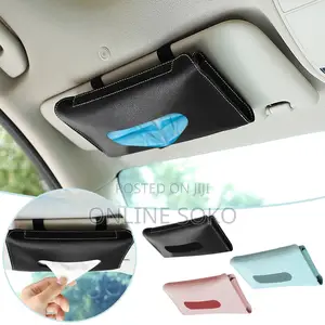 Multipurpose Pu Leather Car Sun Visor Tissue Holder Organizer