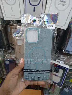 iPhone 12 Pro Max Teal-Blue All-Over Sparkly Glitter Texture Case