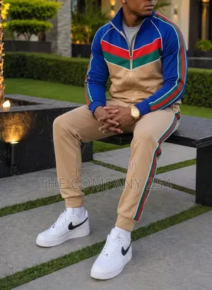 Quality Casual Zipper Chrome Burberry Versace 2 Piece Truck Suits