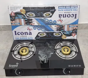 Icona London 2 Burner Glass Top Auto Gas Stove