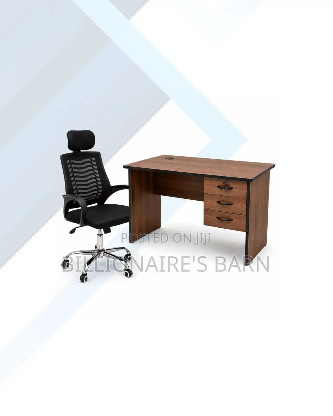 Compact 1m Desk and Headrest Mesh Chair for Compact Spaces