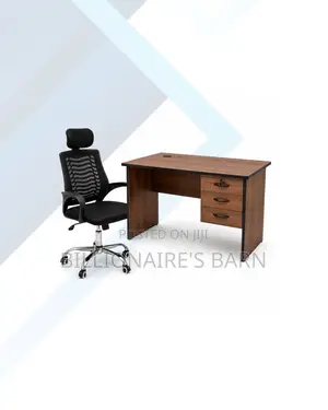 Compact 1m Desk and Headrest Mesh Chair for Compact Spaces