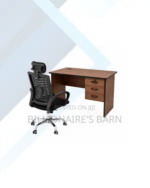 Compact 1m Desk and Headrest Mesh Chair for Compact Spaces