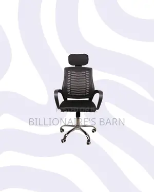 Secretarial Mesh Chair With Headrest for Productive Desk Routines