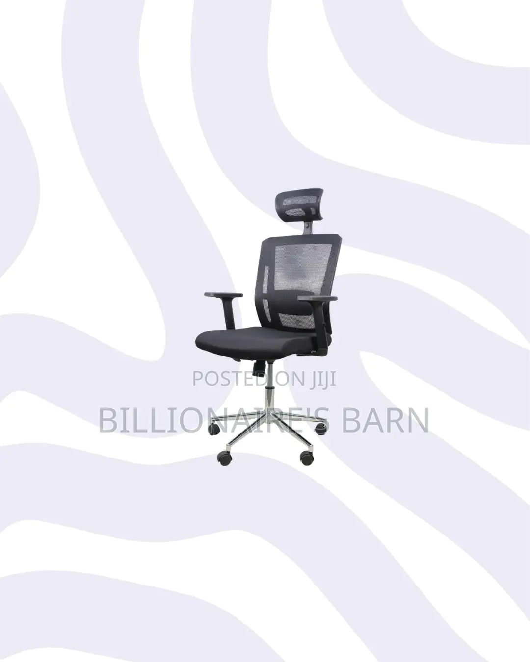 Practical Black Mesh Office Chair With Headrest for Compact Work Areas