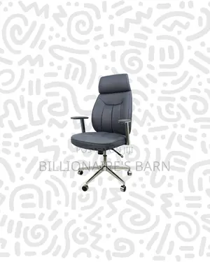 Grey Executive Leather Chair High Back for Compact Work Areas