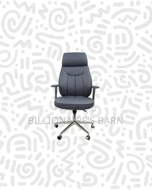 Grey Executive Leather Chair High Back for Compact Work Areas