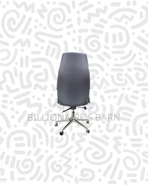 Grey Executive Leather Chair High Back for Compact Work Areas