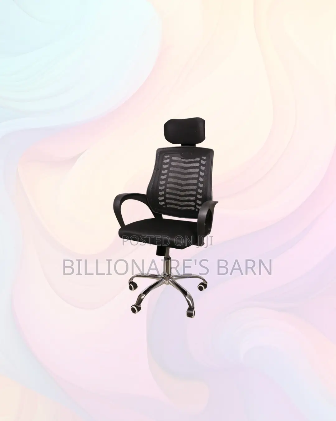 Practical Secretarial Mesh Chair With Headrest for Compact Work Areas