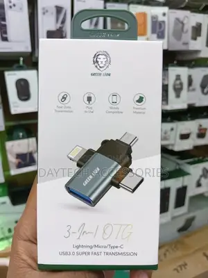 Green Lion 3 in 1 ( Lightning / Micro / Type-C ) Otg Adapter.