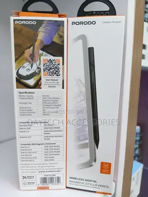 Porodo Magnetic Active Stylus Pen for iPad - Black