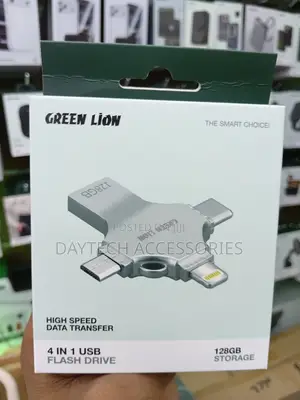 Green Lion 4-in-1 Usb Flash Drive With 128gb Storage.