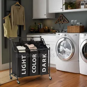 Collapsible Laundry Basket With Wheel Clothes Organizer Storage Hamper