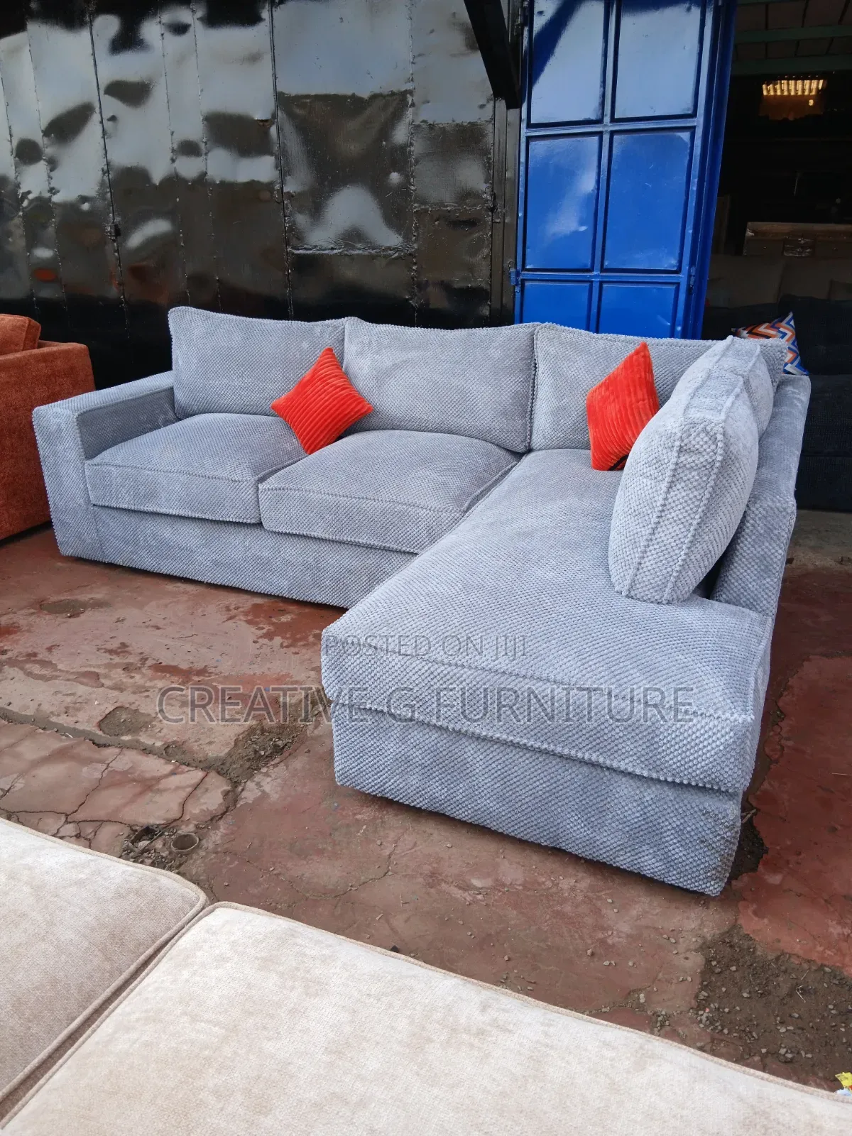Bubble Fabric Luxurious L Shape