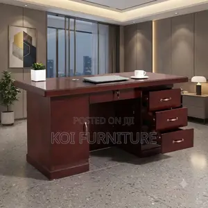 Office Desk'; 1.2m Mahogany Executive Long Term Office Desks