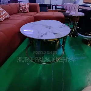 Nesting Table: High Gloss Stone Top With Detailed Legs