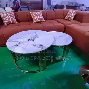 Nesting Table: High Gloss Stone Top With Detailed Legs