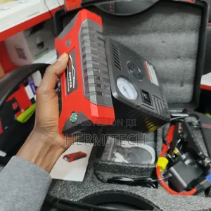 High Power Car Jump Starter Kit Battery+Compressor+Charger and Jumpers