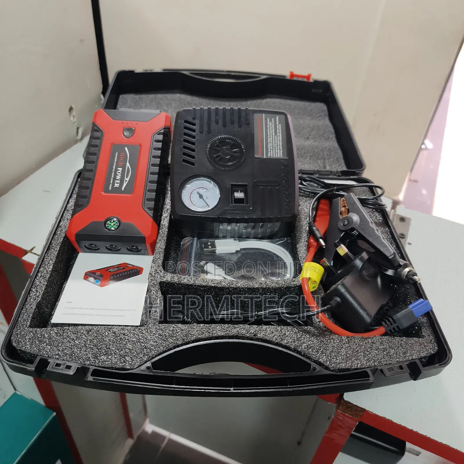 12v High Power Car Compressor and Jump Starter Kit Available
