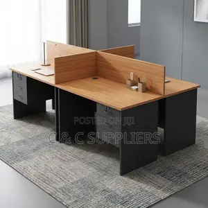 Customized Wooden 4-Seater Workstation