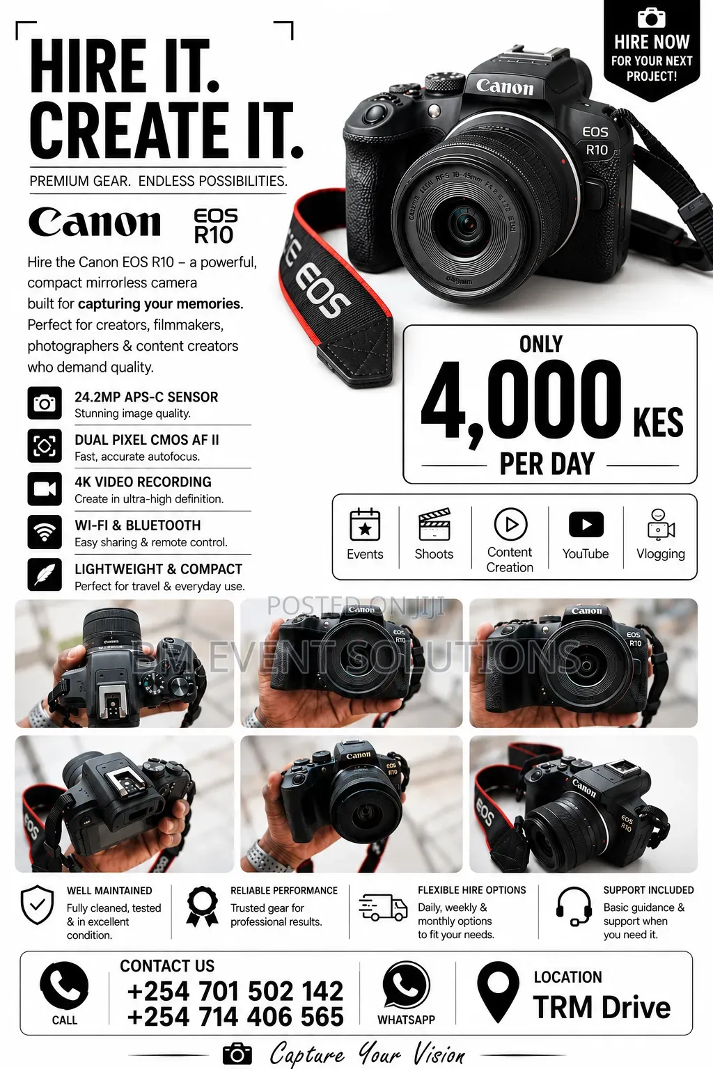 Canon Eos R10 Available for Hire.