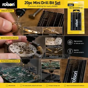 Rolson Micro Hss Drill Bits Set 20pcs Modelling Craft Precision Drill