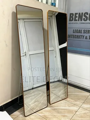 Linglong Full-Length Dressing Mirror 151×41cm – Gold Black Frame