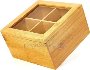 Bamboo Tea Bag Organizer Box - Elegant Kitchen Storage