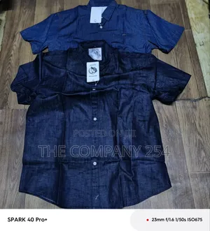 Quality Casual Denim Short Sleeved Collar Jeans Shirts Available