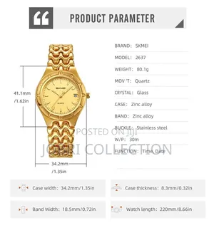 Gold Skmei Ladies Wrist Watch