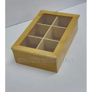 Bamboo Tea Bag Organizer Box - 6 Compartments