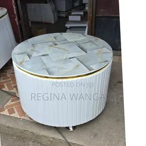 White Executive Modern Round Coffee Table