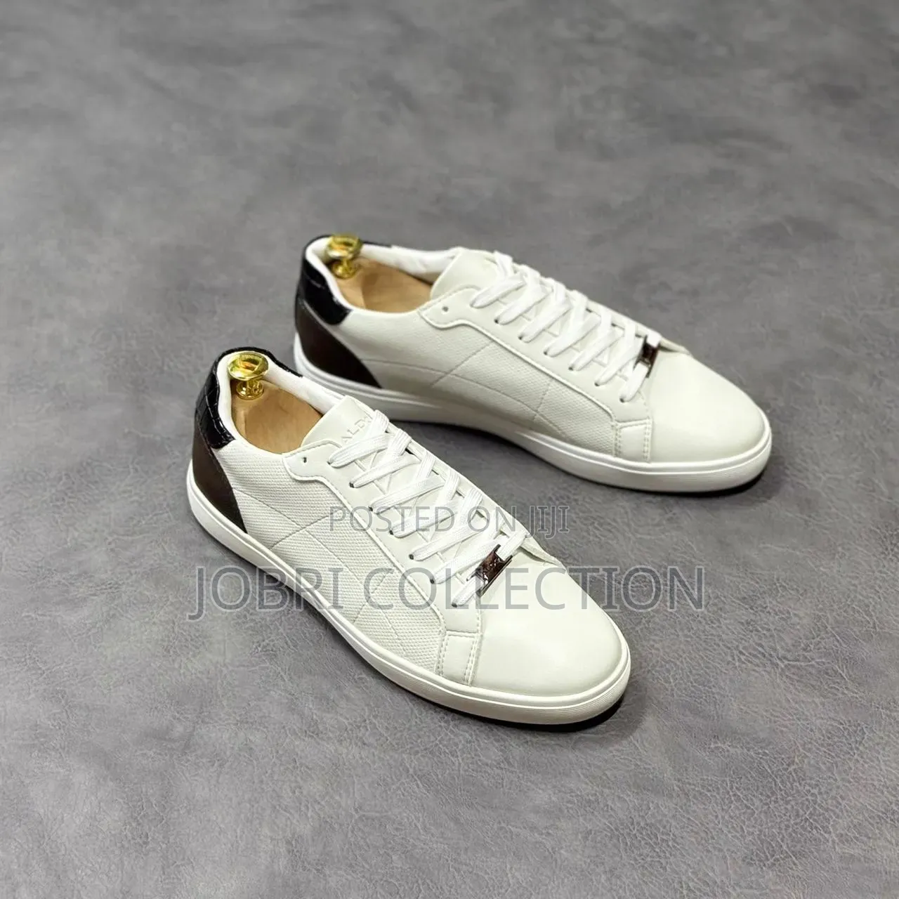White Aldo Leather Sneakers