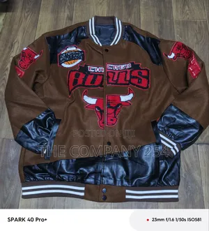 Quality Casual Red Bull Designer Unisex Brown College Collar Jacket