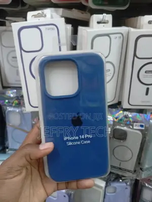iPhone 14 Pro Blue Protective Silicone Case
