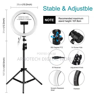RGB Selfie Ring Light With Stand, Remote Control Led Circle Ringlight