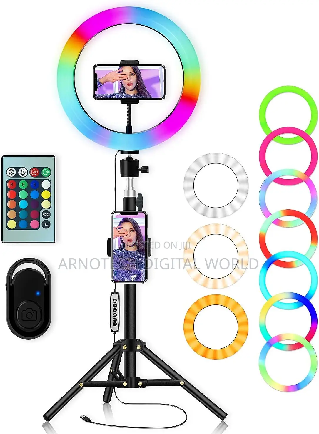 RGB Selfie Ring Light With Stand, Remote Control Led Circle Ringlight