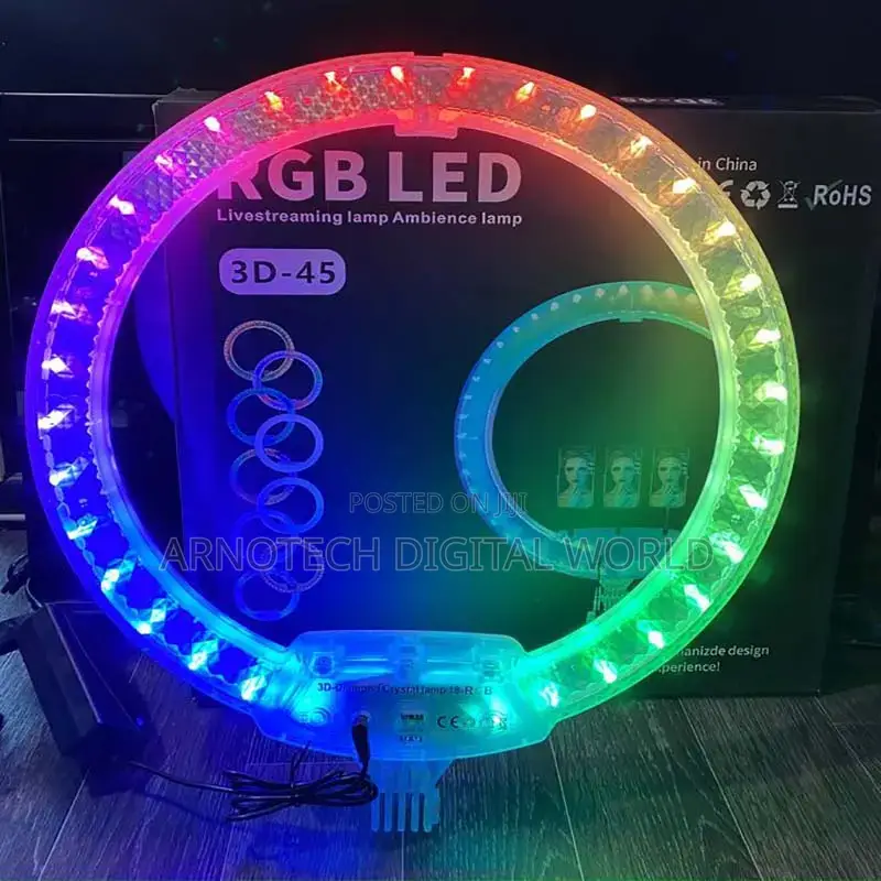 RGB Selfie Ring Light With Stand, Remote Control Led Circle Ringlight