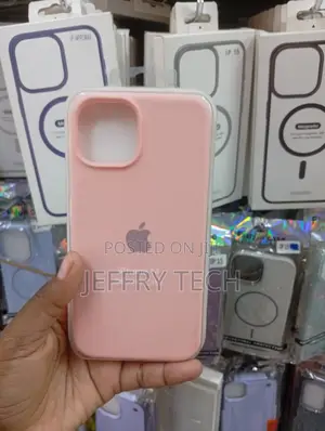 iPhone 14 Pro Silicone Case in a Light Blue Finish,