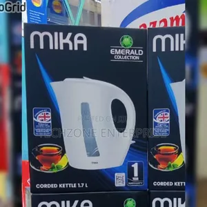 Mika Kettle, 1.7l, Plastic, Corded, Open Element, Cream White 