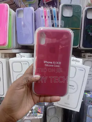 iPhone X Rose-Red Silicone Protective Phone Case