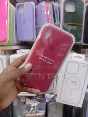 iPhone X Rose-Red Silicone Protective Phone Case