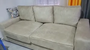 3seater Spring Cushion Couch Cream In Colour And In Perfect Condition.